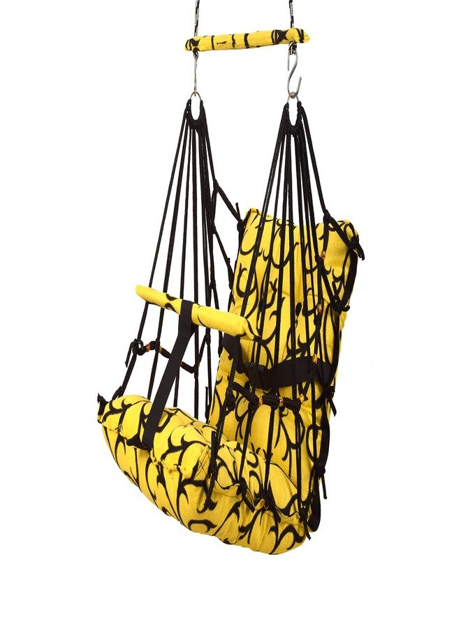 BOFFLE® Cotton Swing Chair for Kids Baby's Children Folding and Washable1-6 Years with Safety Belt/Home,Garden Jhula for Babies|Swing for Kids | Seat and Back Side 16x16 inch - Image 1